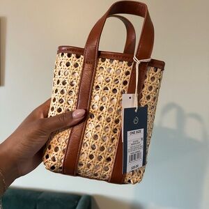 Universal Thread Tan and Brown Mini Woven Bag